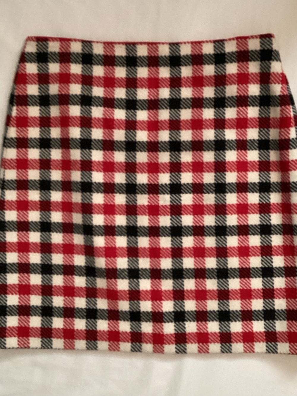 Talbots Ladies Petite Checked Side Zip Wool Blend Skirt Size 8P